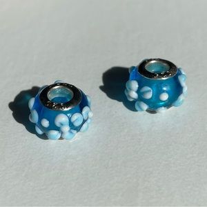 Pandora- Murano glass charm; set of 2